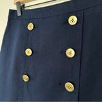 J.Crew 100% Linen/Cotton Blend Navy Blue Sailor Skirt Sz 2 Preppy Coastal Twee Photo 1