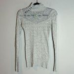 Free People grey lacy button neck sweater Photo 0