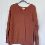 Lucky Brand Brick Red V-Neck Pullover Sweater L Photo 0