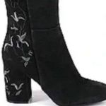 Kenneth Cole Black Over The Knee Embroidered Heeled Boots Photo 1