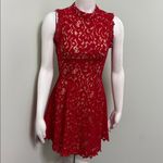 Francesca’s red lace festive holiday dress size XS Photo 4