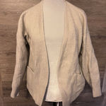Madewell  Open Cardigan Knit Merino Wool Cream Oatmeal Sz M Cropped Ivory Pocket Photo 0