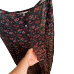 Volcom black red sheer floral rose cape top party dress vacation pool cover up Photo 9