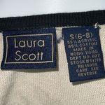 Laura Scott  Open Front-Tie Cardigan in Ecru & Black Photo 5
