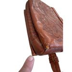 Flores Mexican womens handcrafted Tooled brown Leather Crossbody Bag SKU8095 Photo 12