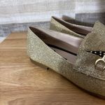 Nine West Wildgirls Gold Glitter Lighting Bolt Loafers Size 6 Photo 4