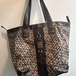 Tommy Hilfiger Y2K Stylish Leather and Canvas Tote Bag Photo 0