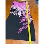 London Times Women Size 12 Floral Print Black Pink Cap Sleeve Sheath Dress Photo 5