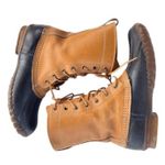 Vintage 1960s L.L. Bean Maine Hunting Duck Boots 8 Tan Leather Rubber Sole USA Brown Photo 1