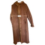 Gallery Vintage Y2K Tan Suede Sherpa Penny Lane Trench Coat-size Small Photo 12
