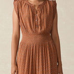 Faherty Woodstock Print Midi Dress in Chestnut Blossom Small V Neck Button Front Orange Size undefined Photo 1