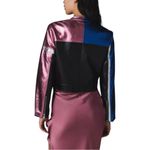 Urban Outfitters UO Snoh Faux Leather Metallic Cropped Moto Jacket Size Large Photo 2