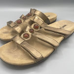 Minnetonka Sandals Brown Leather Strap Slip On Slide Womens Size 9 Photo 0