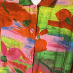 Jams World  VTG Button Down 3/4 Sleeve Tropical Floral Tunic Top XL Dreams Hawaii Photo 7