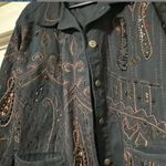 Chico's Design Black Denim Embellished Trucker Jacket sz XL Photo 5