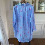 Live 4 Truth Blue White Stripe Pink Flamingo Popover Tunic L Photo 4