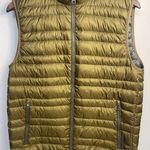 Michael Kors  Vest Down Quilted Gold‎ Brown Medium Pockets Lightweight Full Zip Photo 0