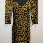 Roberto Cavalli Class Y2K Leopard Jaguar Skin Print Bodycon Midi Dress Size 6 Photo 0
