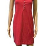 Mama Red Cotton Blend Henley Button Up Sleeveless Tank Mini Dress Womens Medium Size undefined Photo 0