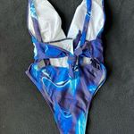 Boutique Blue ocean printed tie back monokini one piece Photo 3