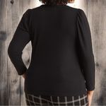 Renee C Long Sleeve Puff Shoulder Top Black Size 2X Photo 1