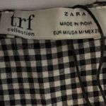 Zara TRF Size M Gingham Embroidered Mini Dress Tassels Boho Eyelet Babydoll Black Size M Photo 2