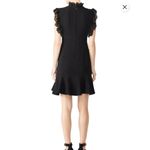 Rebecca Taylor  Black Pointelle Knit Lace Trim Mock Neck Sweater Dress Size M Photo 1