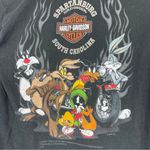 Y2K Harley Davidson Looney Tunes Retro Graphic Long Sleeve Shirt Sz XS/S Black Photo 10
