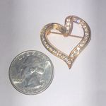 Crystaline Brand Elegant Gold Tone CZ Rhinestone Retro Boho Heart Brooch Photo 2