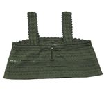 Aerie  Womens Crop Tank Top Crochet Olive Green S Photo 1