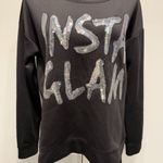 Juicy Couture NEW  women's large Black Graphic Sequin INSTA GLAM Sweatshirt Photo 1