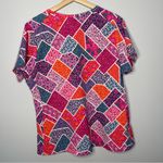 Vera Bradley V-Neck Floral/Paisley Print Scrub Top (Large) Photo 4