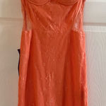 Bebe  Lace Corset Bustier Midi Dress Coral Pink NWT Size 6 Sold Out Photo 0