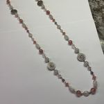 CHAPS  Pink Bead Beaded Silver Tone /  Necklace 34 Inch Length Photo 0