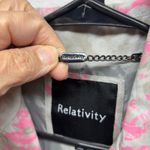 Relativity ‎ Gray and Pink Pattern Trench Coat - Small Photo 3