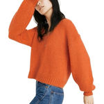 Madewell Knit Oversized Balloon Sleeves V Neck Wool Blend Sweater Size XL Photo 0