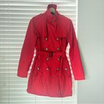 Banana Republic  Womens Red Double Breasted Trench Coat w/Belt 100% Cotton Size M Photo 2