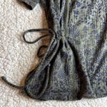 Lucky Brand Olive and Navy Boho Floral Blouse Photo 3