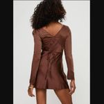 Princess Polly Nellie Chocolate Brown Satin Long Sleeve Mini Dress 0 Photo 4