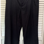 Merona Black Pinstripe Wide Leg Crop Dress Pants High Rise Side Zip Size 16 Photo 0
