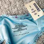 Aeropostale NEW!  Blue Ditsy Floral Cut Out Strappy Mid-Rise Bikini Set Size S/M Photo 7