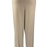 H&M Beige Tan Khaki High Waisted Ribbed Knit Pull On Straight Trousers Pants XL Photo 2