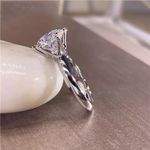Boutique 2Ct Solitaire Moissanite Diamond Engagement Ring | Platinum Plated Silver Photo 8