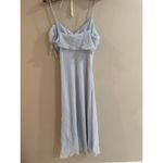Aritzia Cannelle Dress Medium Baby Blue Lightweight Crepe Slip dress Ruffles Photo 8