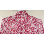 Moda VTG International 100% Silk Sheer Pink Floral Button Blouse Coquette Career Photo 5