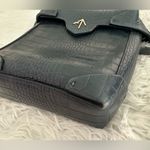 Manu Atelier Mini Pristine Croc Leather Crossbody Bag Rare Blue Photo 4