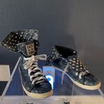 Hot Topic Cute To The Core Blue Denim Studded Foldable High Top Sneakers Photo 3