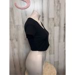 Love j Julia by  Pearl Hem Black Crop Top Small Photo 5
