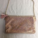 New Holiday Sparkly Cluth/Crossbody Bag Light Pink/Gold Size 5”x9” Pink Photo 1