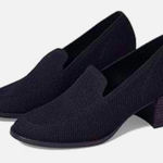 Eileen Fisher  Dern Stretch Knit Pumps Heels Loafers Navy Blue Perforated Size 7 Photo 0